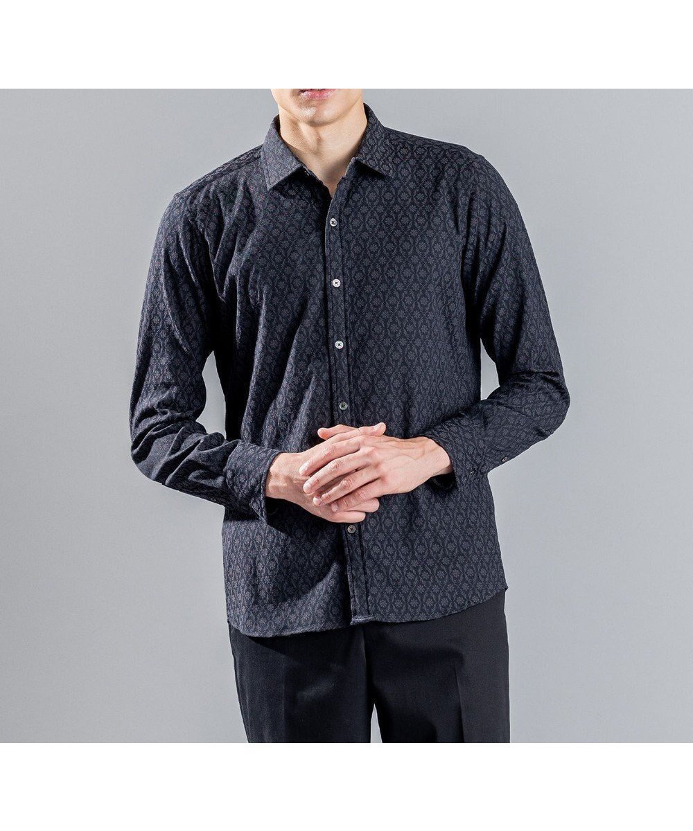 【ジョゼフ オム/JOSEPH HOMME / MEN】のオーナメントジャガードストレッチ レギュラーカラーシャツ インテリア・キッズ・メンズ・レディースファッション・服の通販 founy(ファニー) 　ファッション　Fashion　メンズファッション　Fashion for Men　トップス・カットソー　Cut & Sew Tops　メンズシャツ　Shirts　インナー　Innerwear　シェイプ　Shape, Slim Fit　シンプル　Simple, Minimal　ジャケット　Jacket, Outerwear　ストレッチ　Stretch, Stretchy Fabric　ポケット　Pocket, Pocket Detail　エレガント 上品　Elegant　無地　Plain, Solid Color　A/W・秋冬　Autumn/Winter　長袖　Long Sleeve, Full Sleeve　グレー系|ID: prp329100004708114 ipo3291000000034005619
