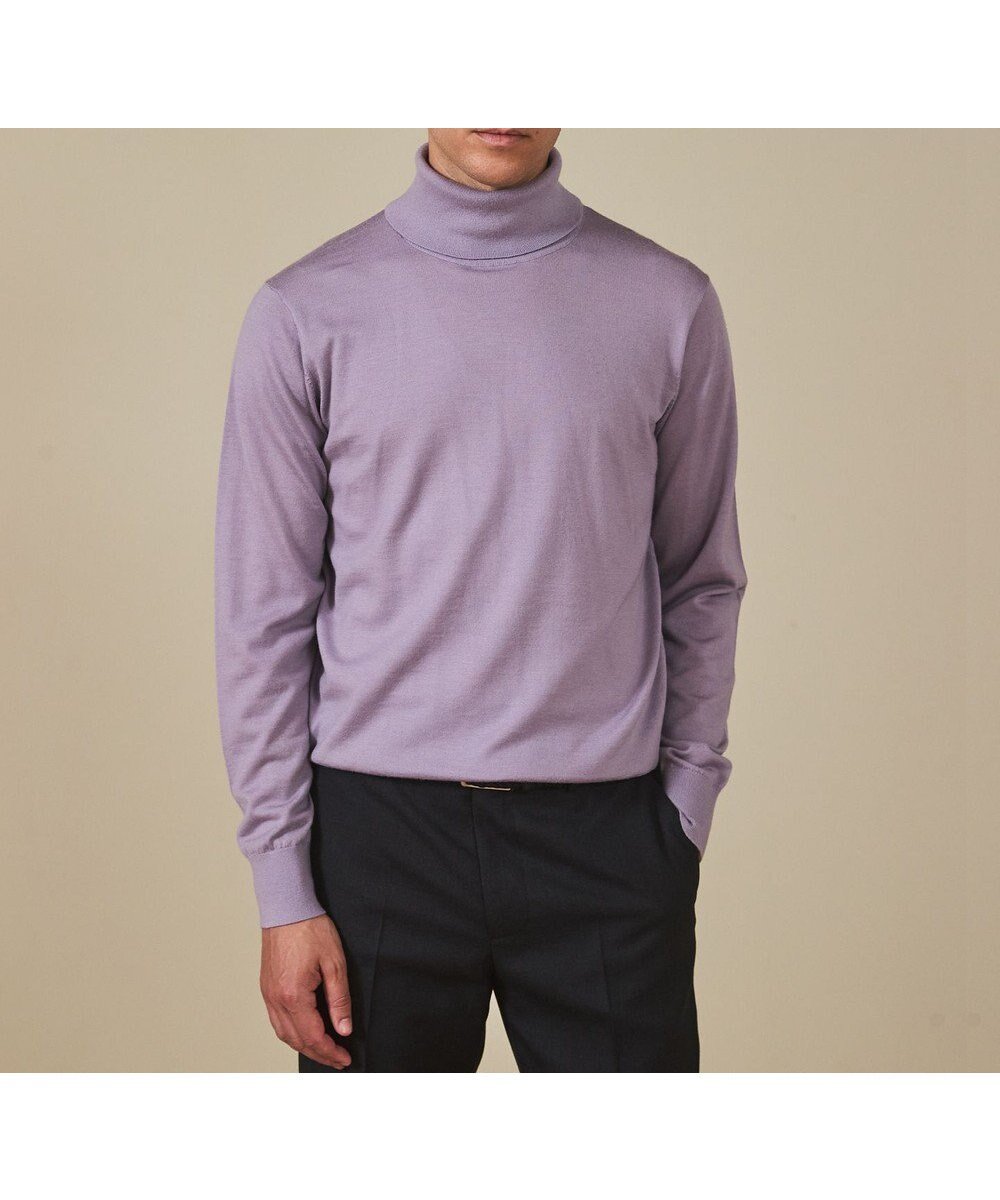 【五大陸/gotairiku / MEN】の新色追加【洗える/チクチクしにくい/ピリングしにくい】イタリア糸 ハイゲージ タートルネックニット_WOOL100% インテリア・キッズ・メンズ・レディースファッション・服の通販 founy(ファニー) 　ファッション　Fashion　メンズファッション　Fashion for Men　トップス・カットソー　Cut & Sew Tops　ニット・セーター / 定番トップス　Knit Tops & Sweaters　イタリア　Italy　インナー　Innerwear　ウォッシャブル　Machine Washable　洗える　Machine Washable　抗菌　Antibacterial, Bacteria-Resistant　ジャケット　Jacket, Outerwear　スタイリッシュ　Stylish, Fashionable　スーツ　Suit, Formalwear　セーター　Sweater, Knitwear　タートルネック　Turtleneck, High Neck　テーラード　Tailored, Tailored Fit　ドレス　Dress, One-Piece　人気　Popular, Best Seller　パターン　Pattern, Design Print　フィット　Fit, Slim Fit　フラット　Flat, Flat Shoes　ベスト　Vest, Waistcoat　ベーシック　Basic, Essential　冬　Winter / This Winter　A/W・秋冬　Autumn/Winter　エレガント 上品　Elegant　ビジネス 仕事 通勤　Business / Work / Commuting　ライラック|ID: prp329100004708115 ipo3291000000035532374