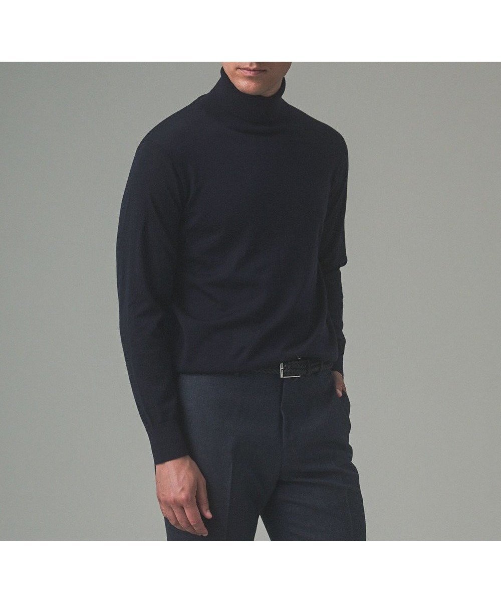 【五大陸/gotairiku / MEN】の新色追加【洗える/チクチクしにくい/ピリングしにくい】イタリア糸 ハイゲージ タートルネックニット_WOOL100% インテリア・キッズ・メンズ・レディースファッション・服の通販 founy(ファニー) 　ファッション　Fashion　メンズファッション　Fashion for Men　トップス・カットソー　Cut & Sew Tops　ニット・セーター / 定番トップス　Knit Tops & Sweaters　イタリア　Italy　インナー　Innerwear　ウォッシャブル　Machine Washable　洗える　Machine Washable　抗菌　Antibacterial, Bacteria-Resistant　ジャケット　Jacket, Outerwear　スタイリッシュ　Stylish, Fashionable　スーツ　Suit, Formalwear　セーター　Sweater, Knitwear　タートルネック　Turtleneck, High Neck　テーラード　Tailored, Tailored Fit　ドレス　Dress, One-Piece　人気　Popular, Best Seller　パターン　Pattern, Design Print　フィット　Fit, Slim Fit　フラット　Flat, Flat Shoes　ベスト　Vest, Waistcoat　ベーシック　Basic, Essential　冬　Winter / This Winter　A/W・秋冬　Autumn/Winter　エレガント 上品　Elegant　ビジネス 仕事 通勤　Business / Work / Commuting　ネイビー系|ID: prp329100004708115 ipo3291000000035532381
