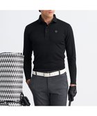 【23区 ゴルフ/23区GOLF / MEN】の【MEN】モノグラムジャガード長袖ポロシャツ 吸水速乾 UVカット ブラック系|ID: prp329100004708126 ipo3291000000034399075