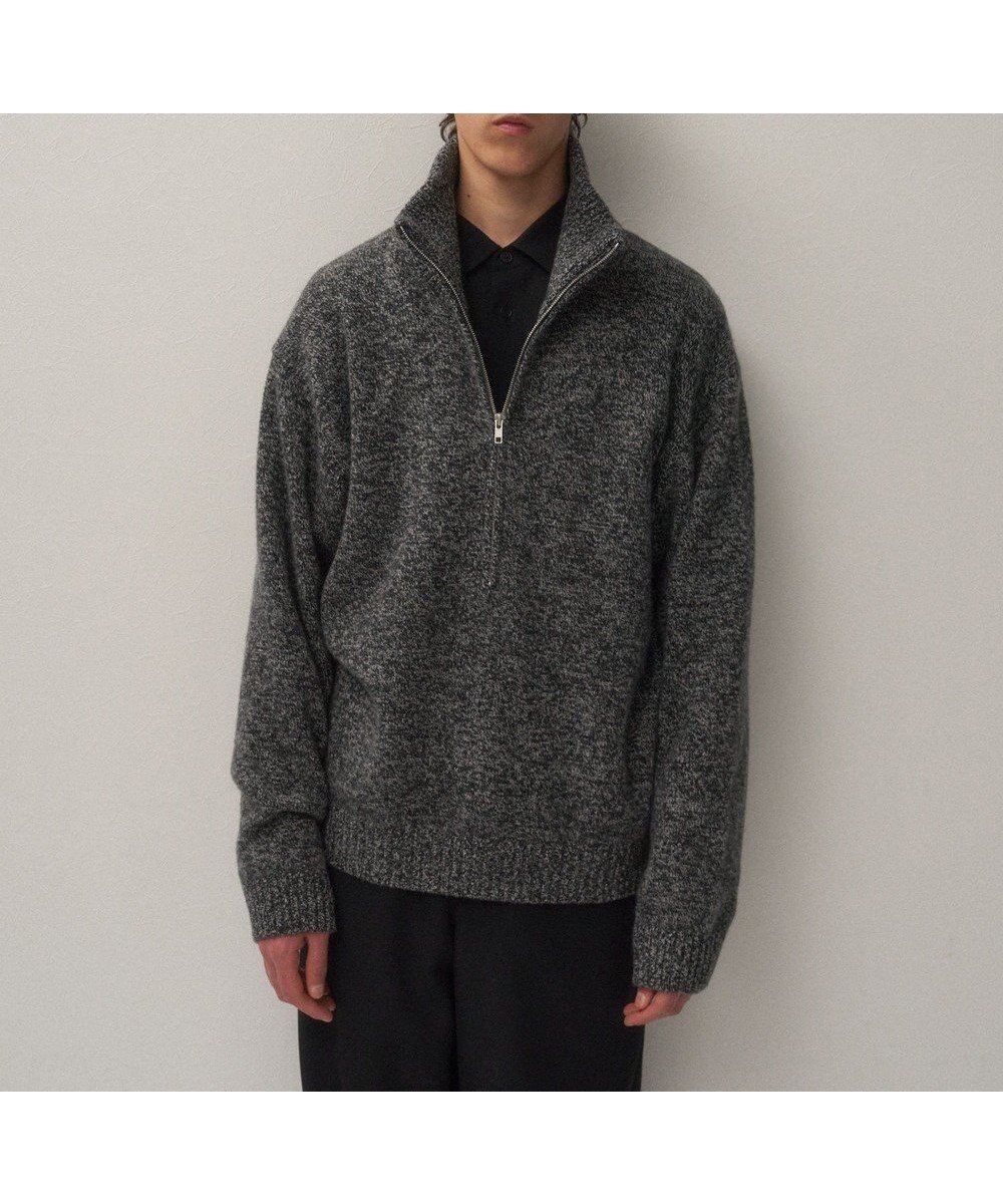 【エイトン/ATON】のLAMBS WOOL ハーフジップセーター - UNISEX インテリア・キッズ・メンズ・レディースファッション・服の通販 founy(ファニー) 　ファッション　Fashion　レディースファッション　Fashion for Women　トップス・カットソー　Cut & Sew Tops　ニット　Knit Tops & Sweaters　新作・新入荷　New Arrivals / New In　ユニセックス　Unisex, Genderless　カットソー　Cut and Sewn Top　セーター　Sweater, Knitwear　リラックス　Relax, Relaxed Fit　A/W・秋冬　Autumn/Winter　CHARCOAL MOKU|ID: prp329100004708137 ipo3291000000034005710