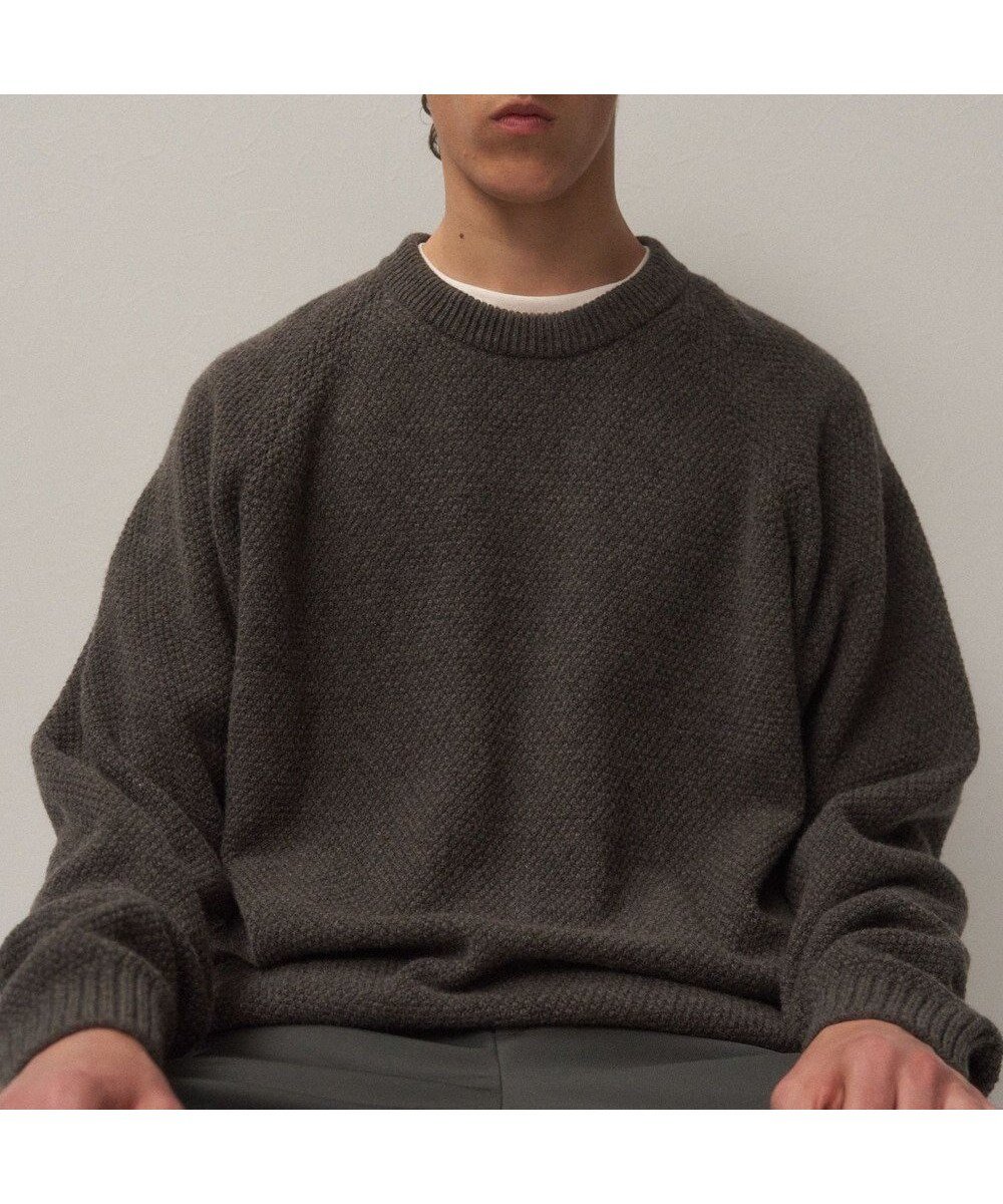 【エイトン/ATON】のLAMBS WOOL クルーネックセーター - UNISEX 人気、トレンドファッション・服の通販 founy(ファニー) 　ファッション　Fashion　レディースファッション　Fashion for Women　トップス・カットソー　Cut & Sew Tops　ニット　Knit Tops & Sweaters　新作・新入荷　New Arrivals / New In　ユニセックス　Unisex, Genderless　カットソー　Cut and Sewn Top　スリーブ　Sleeve, Long Sleeve / Short Sleeve　セーター　Sweater, Knitwear　リラックス　Relax, Relaxed Fit　A/W・秋冬　Autumn/Winter　鹿の子　Piqué, Kanoko Fabric　 other-1|ID: prp329100004708138 ipo3291000000034005712