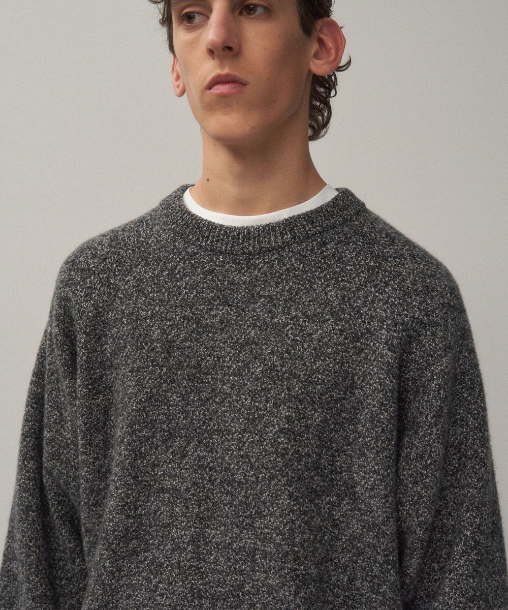 【エイトン/ATON】のLAMBS WOOL クルーネックセーター - UNISEX インテリア・キッズ・メンズ・レディースファッション・服の通販 founy(ファニー) 　ファッション　Fashion　レディースファッション　Fashion for Women　トップス・カットソー　Cut & Sew Tops　ニット　Knit Tops & Sweaters　新作・新入荷　New Arrivals / New In　ユニセックス　Unisex, Genderless　カットソー　Cut and Sewn Top　スリーブ　Sleeve, Long Sleeve / Short Sleeve　セーター　Sweater, Knitwear　リラックス　Relax, Relaxed Fit　A/W・秋冬　Autumn/Winter　鹿の子　Piqué, Kanoko Fabric　CHARCOAL MOKU|ID: prp329100004708138 ipo3291000000034005714