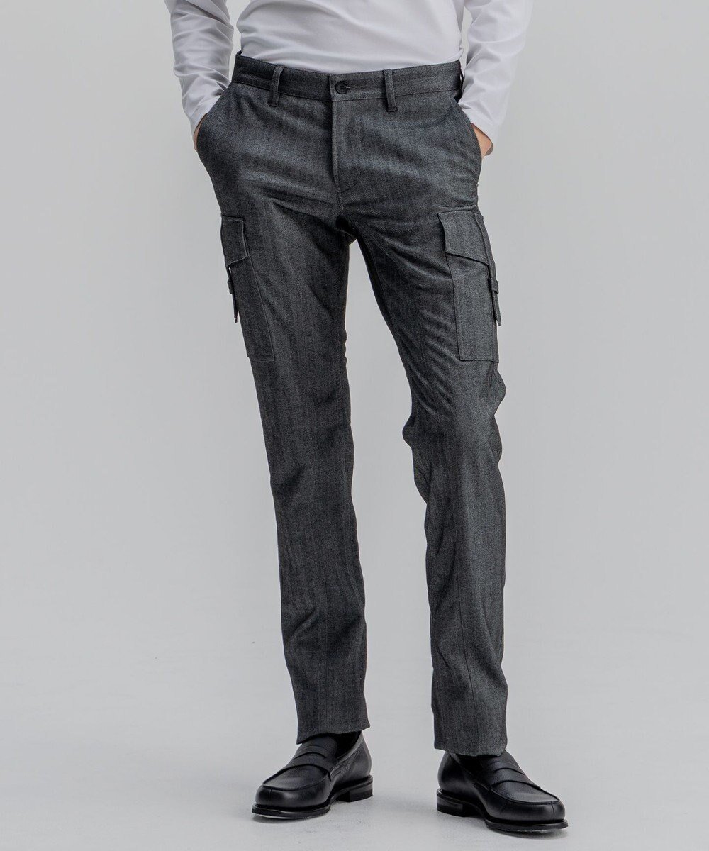 【ジョゼフ オム/JOSEPH HOMME / MEN】のソフトヘリンボンストレッチ / CIGAR CARGO インテリア・キッズ・メンズ・レディースファッション・服の通販 founy(ファニー) ファッション Fashion メンズファッション Fashion for Men ボトムス Bottoms ストレッチ Stretch, Stretchy Fabric ストレート Straight, Straight Cut スリム Slim, Slim Fit ワーク Workwear, Utility Style エレガント 上品 Elegant 冬 Winter / This Winter A/W・秋冬 Autumn/Winter グレー系|ID: prp329100004708147 ipo3291000000034854489