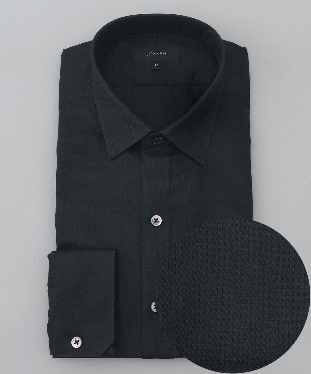 【ジョゼフ オム/JOSEPH HOMME / MEN】のロイヤルオックス レギュラーカラー ドレスシャツ インテリア・キッズ・メンズ・レディースファッション・服の通販 founy(ファニー) 　ファッション　Fashion　メンズファッション　Fashion for Men　トップス・カットソー　Cut & Sew Tops　メンズシャツ　Shirts　カフス　Cuff Design　シンプル　Simple, Minimal　ドレス　Dress, One-Piece　レギュラー　Regular, Standard Fit　エレガント 上品　Elegant　A/W・秋冬　Autumn/Winter　ブラック系|ID: prp329100004708151 ipo3291000000034005758