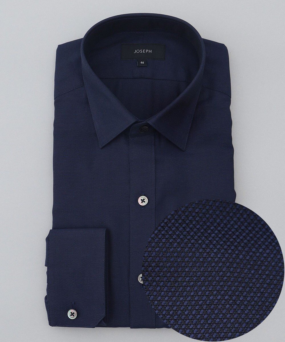 【ジョゼフ オム/JOSEPH HOMME / MEN】のロイヤルオックス レギュラーカラー ドレスシャツ インテリア・キッズ・メンズ・レディースファッション・服の通販 founy(ファニー) 　ファッション　Fashion　メンズファッション　Fashion for Men　トップス・カットソー　Cut & Sew Tops　メンズシャツ　Shirts　カフス　Cuff Design　シンプル　Simple, Minimal　ドレス　Dress, One-Piece　レギュラー　Regular, Standard Fit　エレガント 上品　Elegant　A/W・秋冬　Autumn/Winter　ネイビー系|ID: prp329100004708151 ipo3291000000034005760