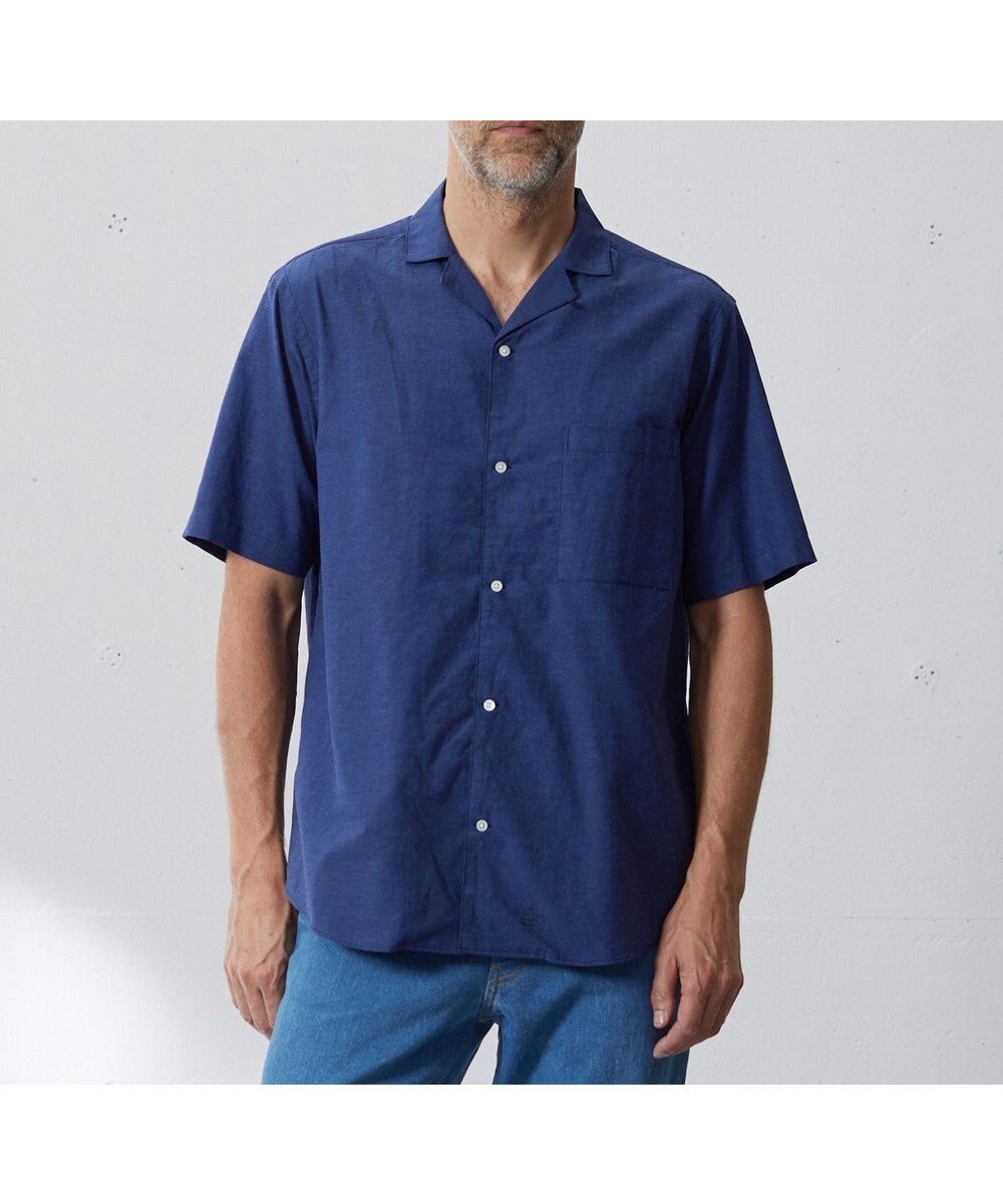 【ジェイ プレス/J.PRESS / MEN】の【HYBRID LINEN】オープンカラーシャツ インテリア・キッズ・メンズ・レディースファッション・服の通販 founy(ファニー) ファッション Fashion メンズファッション Fashion for Men トップス・カットソー Cut & Sew Tops メンズシャツ Shirts インナー Innerwear 春 Spring 吸水 Absorbent, Quick-Dry スクエア Square, Square Shape ドレス Dress, One-Piece フロント Front, Front Design プリント Print, Printed Pattern 羽織 Haori, Light Jacket 無地 Plain, Solid Color ラウンド Round, Round Neck リネン Linen, Linen Fabric リラックス Relax, Relaxed Fit S/S・春夏 SS, Spring/Summer, Warm Season 夏 Summer エレガント 上品 Elegant ネイビー系|ID: prp329100004708174 ipo3291000000034695950
