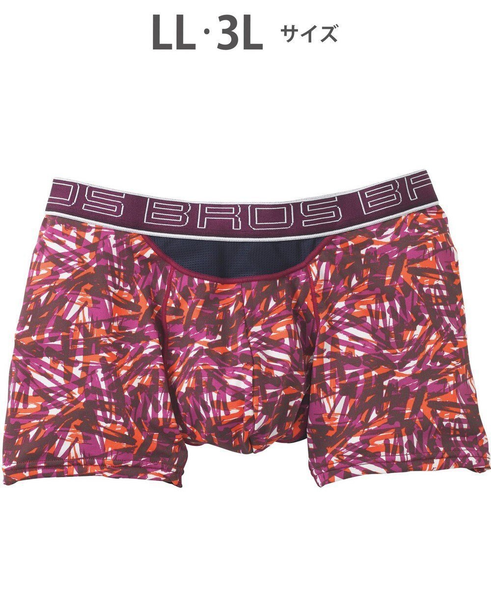 【ワコール/Wacoal / MEN】のボクサーパンツ 風が通ってムレ軽減。 ダブルエアスルータイプ 吸汗速乾 前閉じ GT3910 /ブロス バイ ワコールメン インテリア・キッズ・メンズ・レディースファッション・服の通販 founy(ファニー) 　ファッション　Fashion　メンズファッション　Fashion for Men　ボトムス　Bottoms　アンダー　Underwear Essentials　ストーン　Stone, Gem-Like　定番　Standard, Basic Item　フラワー　Flower, Floral　フロント　Front, Front Design　ワイン|ID: prp329100004708184 ipo3291000000034005958