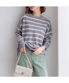 【23区/NIJYUSANKU】の【Oggi2月号掲載/洗える】ピュアカシミヤ クルーネック ニット グレー×オフ|ID: prp329100004708210 ipo3291000000034006070