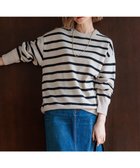 【23区/NIJYUSANKU】の【Oggi2月号掲載/洗える】ピュアカシミヤ クルーネック ニット ベージュ×ブラック|ID: prp329100004708210 ipo3291000000034006071