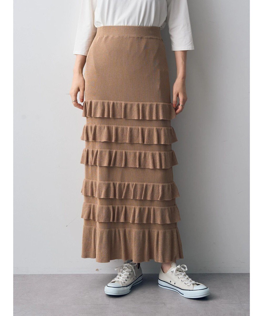【イェッカ ヴェッカ/YECCA VECCA】のティアードフリルラメニットスカート 人気、トレンドファッション・服の通販 founy(ファニー) 　ファッション　Fashion　レディースファッション　Fashion for Women　スカート　Skirts　フィット　Fit, Slim Fit　フラット　Flat, Flat Shoes　フリル　Frill, Ruffle　ポケット　Pocket, Pocket Detail　リアル　Real, Realistic　ロング　Long, Long-Length　A/W・秋冬　Autumn/Winter　再入荷　Restock / Back in Stock　おすすめ　Recommended / Our Picks　 other-1|ID: prp329100004708213 ipo3291000000034006088