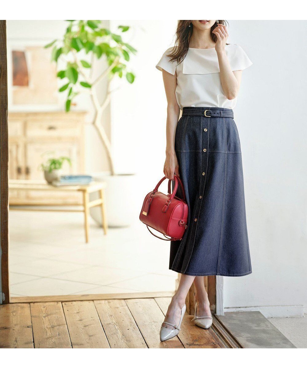 【エニィ スィス/any SiS】の【洗える】マリンディテールシャンブレー スカート 人気、トレンドファッション・服の通販 founy(ファニー) 　ファッション　Fashion　レディースファッション　Fashion for Women　スカート　Skirts　シャンブレー　Chambray, Denim-Like Fabric　ツイル　Twist, Twisted Detail　デニム　Denim, Jeans Material　フレア　Flare, Flared　ワーク　Workwear, Utility Style　エレガント 上品　Elegant　夏　Summer　春　Spring　S/S・春夏　SS, Spring/Summer, Warm Season　洗える　Machine Washable　 other-1|ID: prp329100004708218 ipo3291000000034006109