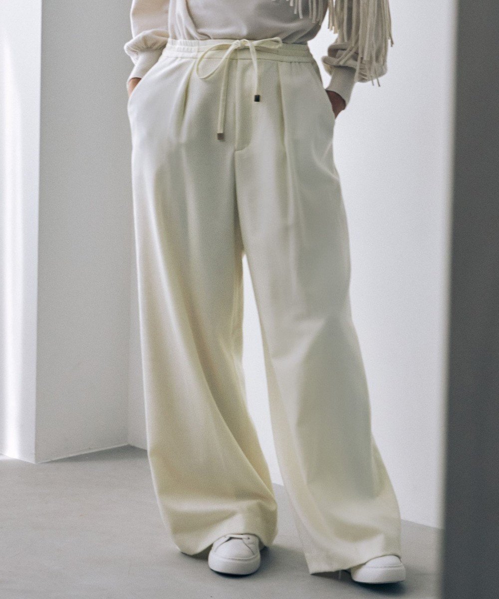 【自由区/JIYU-KU】のウールサキソニーワイド パンツ インテリア・キッズ・メンズ・レディースファッション・服の通販 founy(ファニー) ファッション Fashion レディースファッション Fashion for Women パンツ Pants & Trousers ストレッチ Stretch, Stretchy Fabric ワイド Wide, Wide Fit A/W・秋冬 Autumn/Winter アイボリー系|ID: prp329100004708228 ipo3291000000034006171