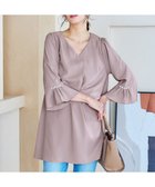 【ティアクラッセ/Tiaclasse】の【洗える】タックフレアパール付き袖チュニックブラウス グレージュ|ID: prp329100004708243 ipo3291000000035987748