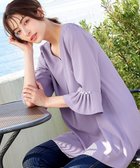 【ティアクラッセ/Tiaclasse】の【洗える】タックフレアパール付き袖チュニックブラウス ラベンダー|ID: prp329100004708243 ipo3291000000035987755