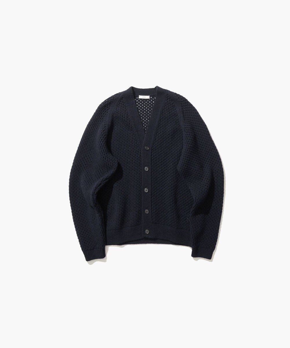 【エイトン/ATON】のWOOL CASHMERE ALPACA メッシュVネックカーディガン インテリア・キッズ・メンズ・レディースファッション・服の通販 founy(ファニー) 　ファッション　Fashion　レディースファッション　Fashion for Women　トップス・カットソー　Cut & Sew Tops　ニット　Knit Tops & Sweaters　カーディガン・羽織り　Layered Style Cardigans　Vネックトップス　V-Neck Tops / V-Cut Neckline Shirts　新作・新入荷　New Arrivals / New In　カットソー　Cut and Sewn Top　カーディガン　Cardigan, Knitwear　セーター　Sweater, Knitwear　メッシュ　Mesh, Net Fabric　A/W・秋冬　Autumn/Winter　NAVY|ID: prp329100004708268 ipo3291000000034006452