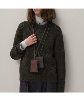 【エイトン/ATON】 WOOL CASHMERE ALPACA メッシュクルーネックセーター人気、トレンドファッション・服の通販 founy(ファニー) ファッション Fashion レディースファッション Fashion for Women トップス・カットソー Cut & Sew Tops ニット Knit Tops & Sweaters 新作・新入荷 New Arrivals / New In カットソー Cut and Sewn Top カーディガン Cardigan, Knitwear スリーブ Sleeve, Long Sleeve / Short Sleeve セーター Sweater, Knitwear メッシュ Mesh, Net Fabric リラックス Relax, Relaxed Fit A/W・秋冬 Autumn/Winter |ID:prp329100004708275