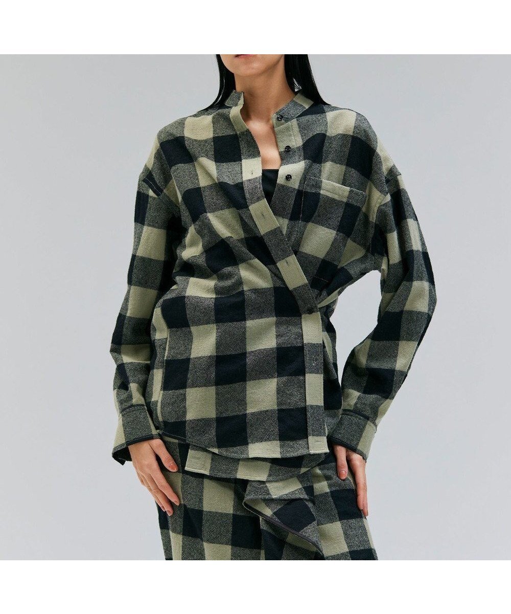 【ベイジ,/BEIGE,】のHOBBS / ウールチェックカシュクールブラウス インテリア・キッズ・メンズ・レディースファッション・服の通販 founy(ファニー) ファッション Fashion レディースファッション Fashion for Women トップス・カットソー Cut & Sew Tops シャツ・ブラウス・オフィスカジュアル Elegant Blouses & Button-Ups オーガンジー Organza Fabric カシュクール Wrap Design チェック Check, Plaid, Tartan ロング Long, Long-Length A/W・秋冬 Autumn/Winter L.Khaki × Black|ID: prp329100004708278 ipo3291000000034006494