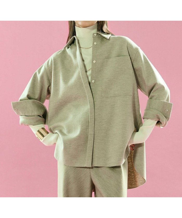 【ベイジ,/BEIGE,】のMONTAIGNE / ウールオーバーサイズシャツ インテリア・キッズ・メンズ・レディースファッション・服の通販 founy(ファニー) https://founy.com/ ファッション Fashion レディースファッション Fashion for Women トップス・カットソー Cut & Sew Tops シャツ・ブラウス・オフィスカジュアル Elegant Blouses & Button-Ups おすすめ Recommended / Our Picks インナー Innerwear セットアップ Set-Up, Coordinated Outfit タートルネック Turtleneck, High Neck ポケット Pocket, Pocket Detail ロング Long, Long-Length 人気 Popular, Best Seller A/W・秋冬 Autumn/Winter |ID: prp329100004708279 ipo3291000000034271476