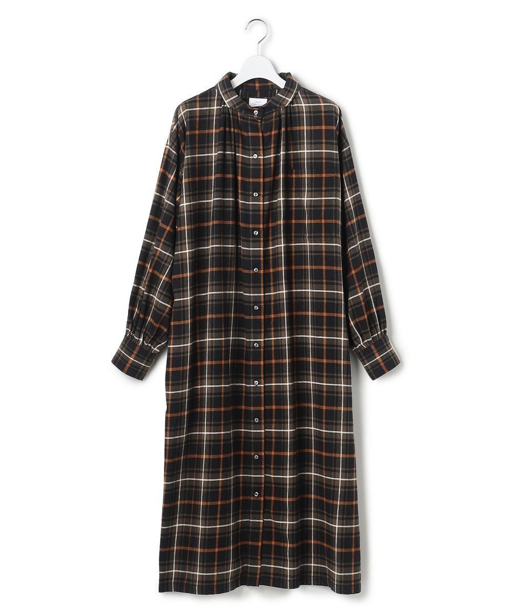 【ジェイプレスヨークストリート/J.PRESS YORK STREET】の【WOMEN】チェック シャツワンピース インテリア・キッズ・メンズ・レディースファッション・服の通販 founy(ファニー) 　ファッション　Fashion　レディースファッション　Fashion for Women　ワンピース　Dresses　シャツワンピース / 1枚で着映えコーデ　Shirt Dresses　ギャザー　Gathered, Ruffled　シンプル　Simple, Minimal　ジャケット　Jacket, Outerwear　チェック　Check, Plaid, Tartan　デニム　Denim, Jeans Material　バランス　Balance, Style Balance　リラックス　Relax, Relaxed Fit　ロング　Long, Long-Length　A/W・秋冬　Autumn/Winter　新作・新入荷　New Arrivals / New In　ブラック系3|ID: prp329100004708286 ipo3291000000034006520