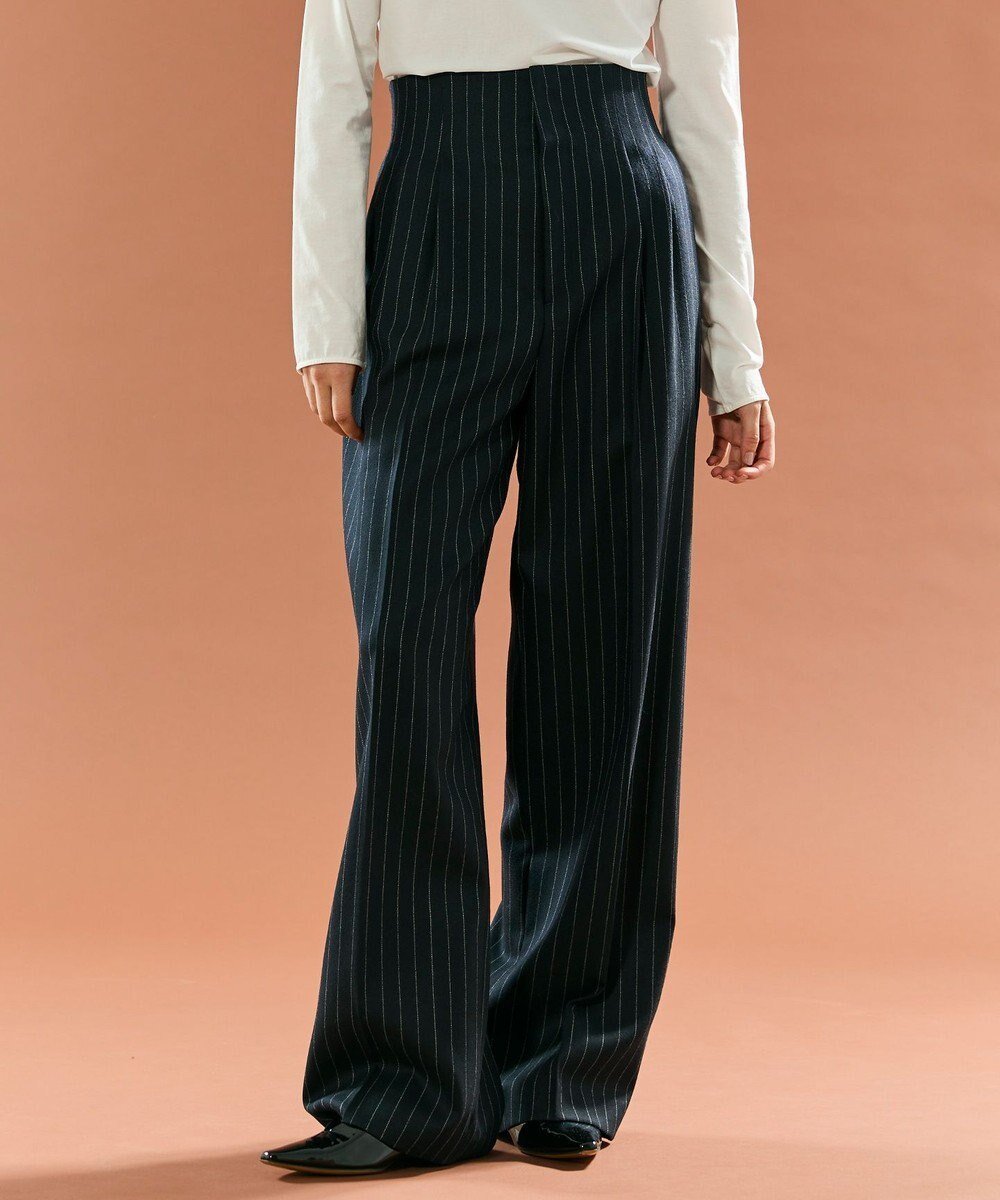 【ベイジ,/BEIGE,】のDELAND / ウールピンストライプハイウエストタックパンツ 人気、トレンドファッション・服の通販 founy(ファニー) 　ファッション　Fashion　レディースファッション　Fashion for Women　パンツ　Pants & Trousers　クラシカル　Classical, Vintage-Inspired　ジャケット　Jacket, Outerwear　ストライプ　Stripe, Striped Pattern　ストレート　Straight, Straight Cut　セットアップ　Set-Up, Coordinated Outfit　ダウン　Down, Puffer　ワイド　Wide, Wide Fit　A/W・秋冬　Autumn/Winter　おすすめ　Recommended / Our Picks　エレガント 上品　Elegant　 other-1|ID: prp329100004708287 ipo3291000000034006522