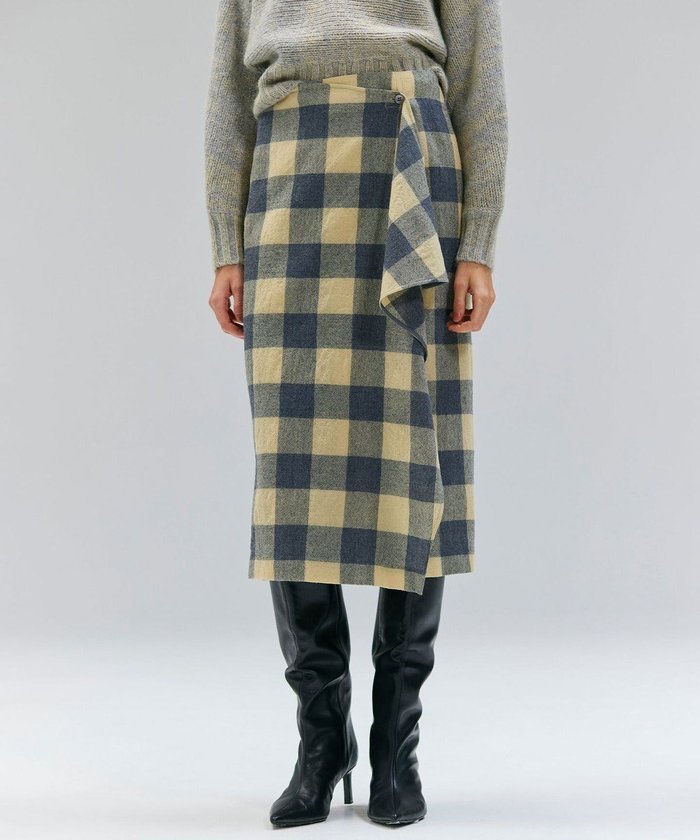 【ベイジ,/BEIGE,】のHOBBS / フェイクレザーウールチェックラップスカート インテリア・キッズ・メンズ・レディースファッション・服の通販 founy(ファニー) https://founy.com/ ファッション Fashion レディースファッション Fashion for Women スカート Skirts 新作・新入荷 New Arrivals / New In オーガンジー Organza Fabric セットアップ Set-Up, Coordinated Outfit チェック Check, Plaid, Tartan フロント Front, Front Design ラッフル Ruffle, Frill ラップ Wrap, Wrap Design ロング Long, Long-Length A/W・秋冬 Autumn/Winter |ID: prp329100004708289 ipo3291000000034006528
