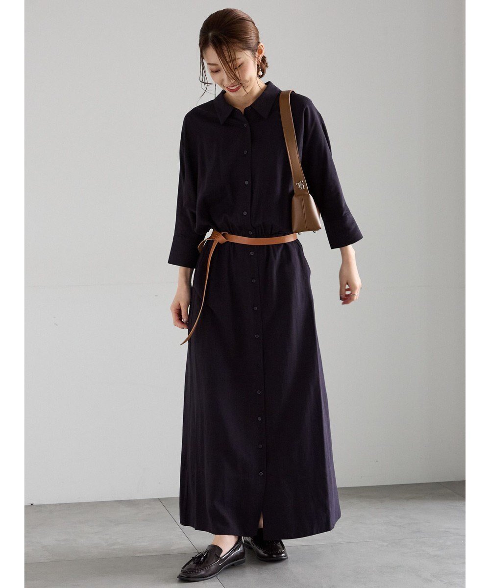 【テチチ/Te chichi】のベルト付きレーヨンリネンシャツワンピース インテリア・キッズ・メンズ・レディースファッション・服の通販 founy(ファニー) 　ファッション　Fashion　レディースファッション　Fashion for Women　ワンピース　Dresses　シャツワンピース / 1枚で着映えコーデ　Shirt Dresses　ベルト&ウエストマーク　Belts & Waist Accessories　新作・新入荷　New Arrivals / New In　シンプル　Simple, Minimal　リネン　Linen, Linen Fabric　エレガント 上品　Elegant　夏　Summer　S/S・春夏　SS, Spring/Summer, Warm Season　A/W・秋冬　Autumn/Winter　ネイビー|ID: prp329100004708313 ipo3291000000034006608