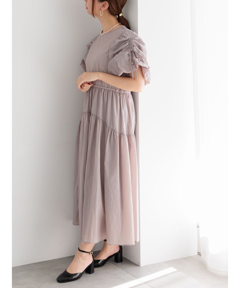 【テチチ/Te chichi】のスリーブリボンロングワンピース インテリア・キッズ・メンズ・レディースファッション・服の通販 founy(ファニー) 　ファッション　Fashion　レディースファッション　Fashion for Women　ワンピース　Dresses　新作・新入荷　New Arrivals / New In　ギャザー　Gathered, Ruffled　ロング　Long, Long-Length　夏　Summer　S/S・春夏　SS, Spring/Summer, Warm Season　A/W・秋冬　Autumn/Winter　グレー|ID: prp329100004708314 ipo3291000000034006610