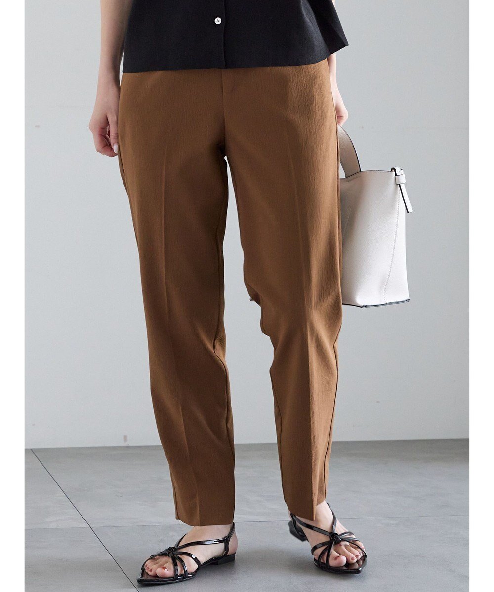 【テチチ/Te chichi】のメタル釦楊柳テーパードパンツ インテリア・キッズ・メンズ・レディースファッション・服の通販 founy(ファニー) 　ファッション　Fashion　レディースファッション　Fashion for Women　パンツ　Pants & Trousers　ストレッチ　Stretch, Stretchy Fabric　フロント　Front, Front Design　メタル　Metal, Metal Parts　夏　Summer　S/S・春夏　SS, Spring/Summer, Warm Season　A/W・秋冬　Autumn/Winter　ブラウン|ID: prp329100004708329 ipo3291000000034006663