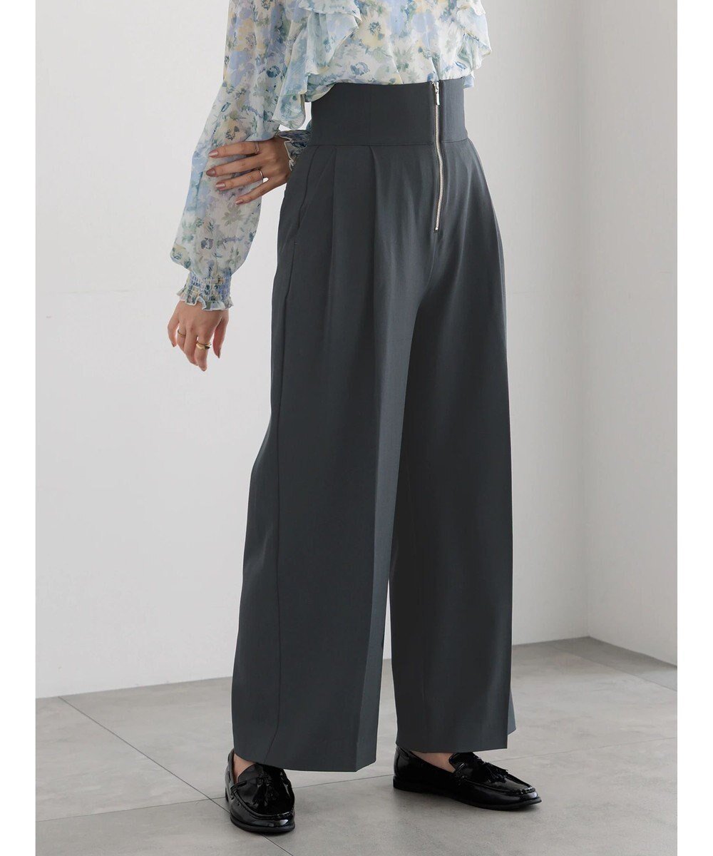 【テチチ/Te chichi】のハイウエストフロントジップワイドパンツ《2025Autumn catalog item》 インテリア・キッズ・メンズ・レディースファッション・服の通販 founy(ファニー) 　ファッション　Fashion　レディースファッション　Fashion for Women　パンツ　Pants & Trousers　2025年　2025　2025-2026秋冬・A/W　Autumn/Winter 2025–26 AW25–26　おすすめ　Recommended / Our Picks　センター　Center, Center Line　夏　Summer　S/S・春夏　SS, Spring/Summer, Warm Season　A/W・秋冬　Autumn/Winter　雑誌　Magazine, Fashion Magazine　チャコールグレー|ID: prp329100004708330 ipo3291000000034006665