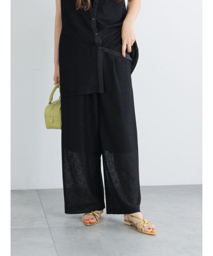 【テチチ/Te chichi】のクレープメッシュストレートパンツ(セットアップ可) インテリア・キッズ・メンズ・レディースファッション・服の通販 founy(ファニー) https://founy.com/ ファッション Fashion レディースファッション Fashion for Women セットアップ Matching Sets レディースパンツ・ボトムス Pants & Trousers / Bottoms 新作・新入荷 New Arrivals / New In おすすめ Recommended / Our Picks ストレート Straight, Straight Cut セットアップ Set-Up, Coordinated Outfit メッシュ Mesh, Net Fabric 夏 Summer S/S・春夏 SS, Spring/Summer, Warm Season A/W・秋冬 Autumn/Winter |ID: prp329100004708331 ipo3291000000034006668