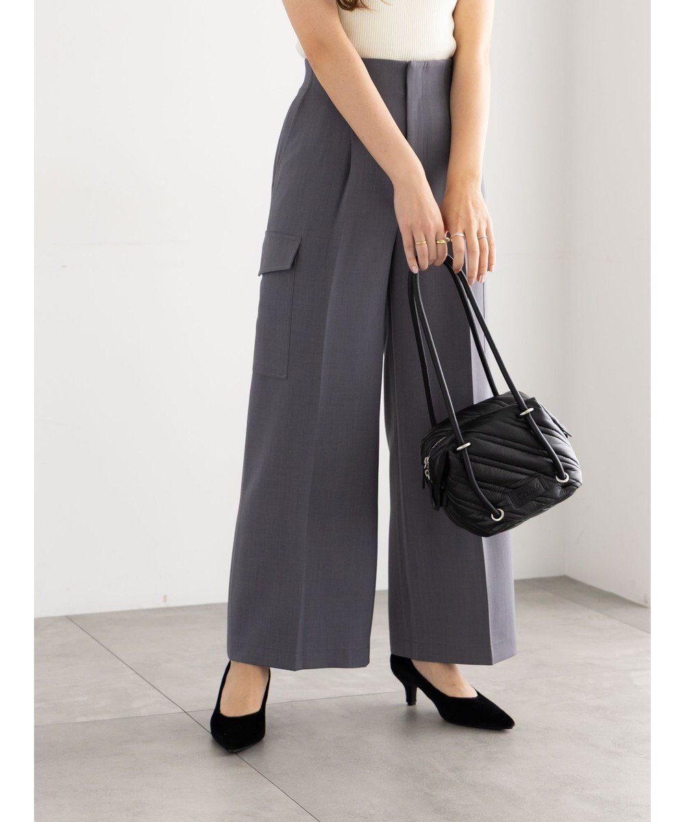 【テチチ/Te chichi】のカーゴスラックス インテリア・キッズ・メンズ・レディースファッション・服の通販 founy(ファニー) 　ファッション　Fashion　レディースファッション　Fashion for Women　パンツ　Pants & Trousers　スラックス　Slacks, Dress Pants　センター　Center, Center Line　ワンポイント　One Point, Statement Accent　夏　Summer　S/S・春夏　SS, Spring/Summer, Warm Season　A/W・秋冬　Autumn/Winter　チャコールグレー|ID: prp329100004708335 ipo3291000000034006682