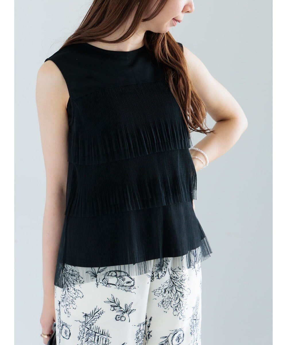 【テチチ/Te chichi】のティアードチュールプリーツブラウス 人気、トレンドファッション・服の通販 founy(ファニー) ファッション Fashion レディースファッション Fashion for Women トップス・カットソー Cut & Sew Tops シャツ・ブラウス・オフィスカジュアル Elegant Blouses & Button-Ups デニム Denim, Jeans Material プリーツ Pleats, Pleated エレガント 上品 Elegant 夏 Summer S/S・春夏 SS, Spring/Summer, Warm Season A/W・秋冬 Autumn/Winter other-1|ID: prp329100004708367 ipo3291000000034006792