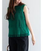 【テチチ/Te chichi】のティアードチュールプリーツブラウス 人気、トレンドファッション・服の通販 founy(ファニー) ファッション Fashion レディースファッション Fashion for Women トップス・カットソー Cut & Sew Tops シャツ・ブラウス・オフィスカジュアル Elegant Blouses & Button-Ups デニム Denim, Jeans Material プリーツ Pleats, Pleated エレガント 上品 Elegant 夏 Summer S/S・春夏 SS, Spring/Summer, Warm Season A/W・秋冬 Autumn/Winter thumbnail グリーン|ID: prp329100004708367 ipo3291000000034006794