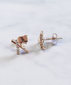 【ティアクラッセ/Tiaclasse】の【安田美沙子さん着用・金属アレルギー対応】パール付きクロスピアス/イヤリング ピアス:ピンクゴールド|ID: prp329100004708396 ipo3291000000034006905