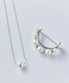 【フィービィー/phoebe】のオンワード限定セット ワントップパールネックレス×フォーマルパールビジューハーフブローチ シルバー|ID: prp329100004708417 ipo3291000000034006956
