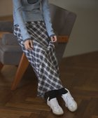 【クラフトスタンダードブティック/CRAFT STANDARD BOUTIQUE】のバイアスIラインスカート Check Black|ID: prp329100004708459 ipo3291000000034007126