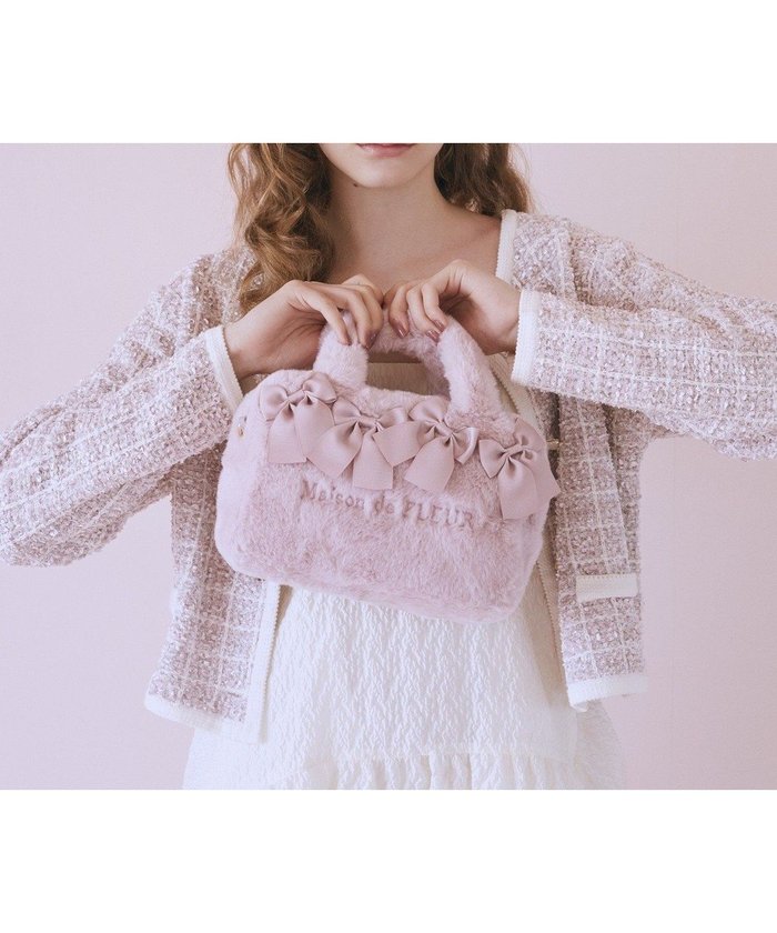 【メゾンドフルール/Maison de FLEUR】のピンクマニア2Wayファーリボンミニバッグ インテリア・キッズ・メンズ・レディースファッション・服の通販 founy(ファニー) https://founy.com/ ファッション Fashion レディースファッション Fashion for Women バッグ Bags リボン Ribbon, Bow |ID: prp329100004708461 ipo3291000000035804543