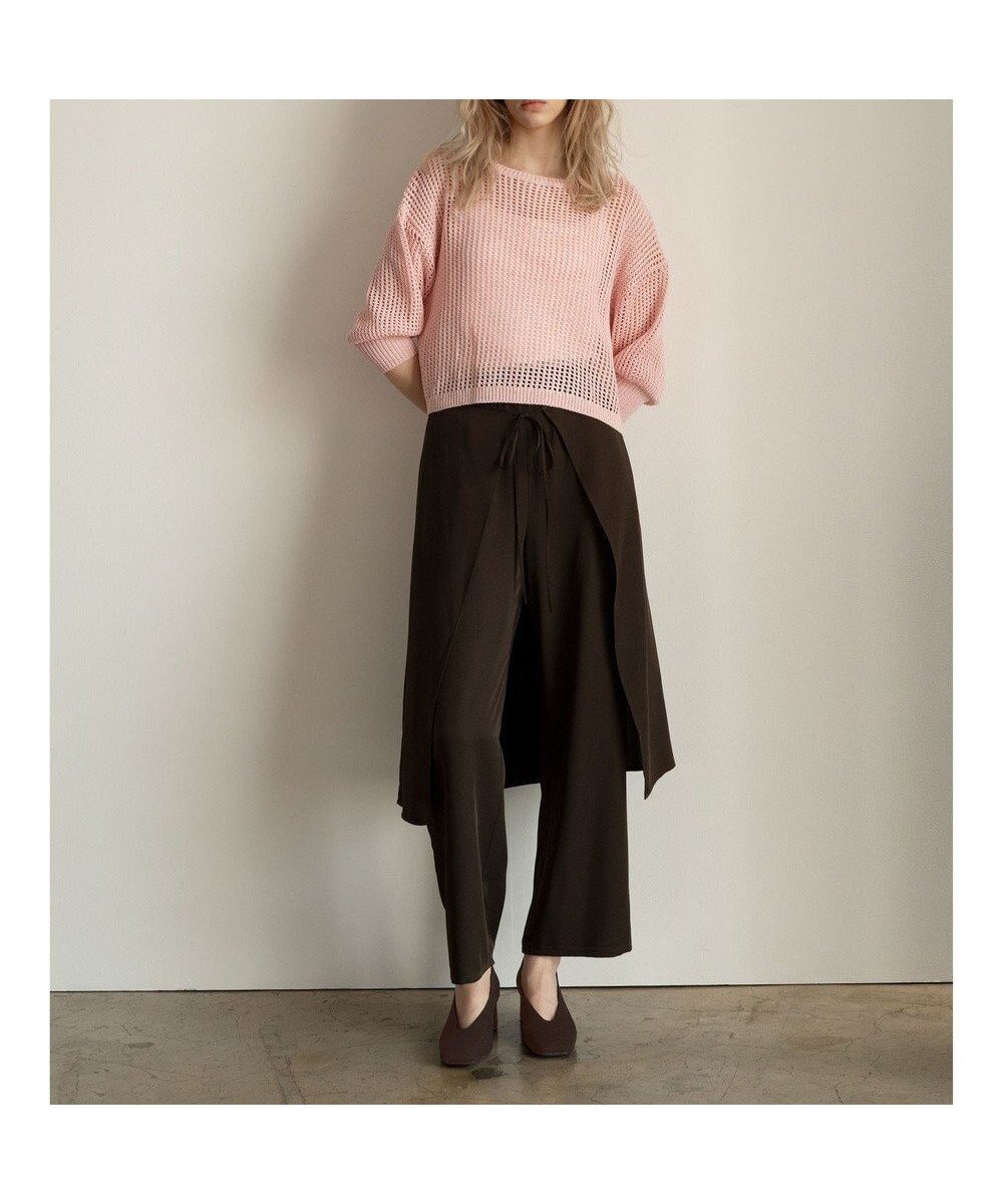 【テチチ/Te chichi】のラップスカートレイヤードストレートパンツ《2025Autumn catalog item》 インテリア・キッズ・メンズ・レディースファッション・服の通販 founy(ファニー) 　ファッション　Fashion　レディースファッション　Fashion for Women　スカート　Skirts　新作・新入荷　New Arrivals / New In　2025年　2025　2025-2026秋冬・A/W　Autumn/Winter 2025–26 AW25–26　ストレート　Straight, Straight Cut　ラップ　Wrap, Wrap Design　夏　Summer　S/S・春夏　SS, Spring/Summer, Warm Season　A/W・秋冬　Autumn/Winter　雑誌　Magazine, Fashion Magazine　ブラウン|ID: prp329100004709388 ipo3291000000034017294