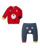 【ミキハウスホットビスケッツ/MIKI HOUSE HOT BISCUITS / KIDS】の【ベビーウェアパック】トレーナー&パンツセット 赤|ID: prp329100004709396 ipo3291000000034017315