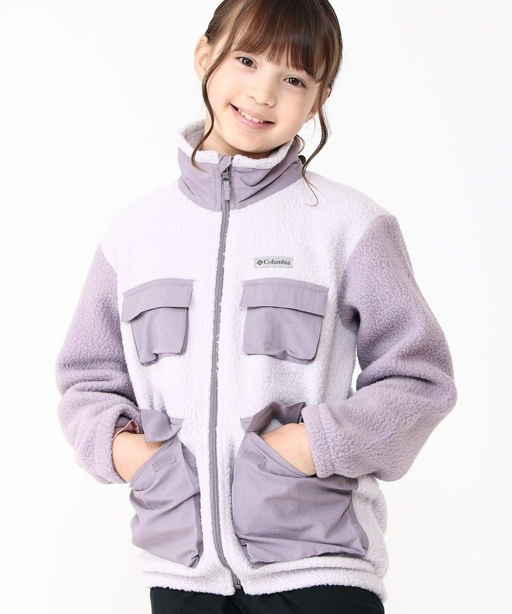 【コロンビア/Columbia / KIDS】のColumbia/ 【KIDS】ジャスパーリッジペブルドフリースフルジップ /コロンビア インテリア・キッズ・メンズ・レディースファッション・服の通販 founy(ファニー) 　ファッション　Fashion　キッズファッション　Fashion for Kids　アウター　Coat Outerwear /Kids　アウトドア　Outdoor Clothing　クラシック　Classic, Timeless Style　ジャケット　Jacket, Outerwear　スタンド　Stand Collar, Upright Stand　タフタ　Taffeta, Structured Fabric　フィット　Fit, Slim Fit　フラップ　Flap, Flap Pocket　フロント　Front, Front Design　ポケット　Pocket, Pocket Detail　夏　Summer　S/S・春夏　SS, Spring/Summer, Warm Season　A/W・秋冬　Autumn/Winter　Lavender Pearl、 Shale Purple|ID: prp329100004709416 ipo3291000000034017369