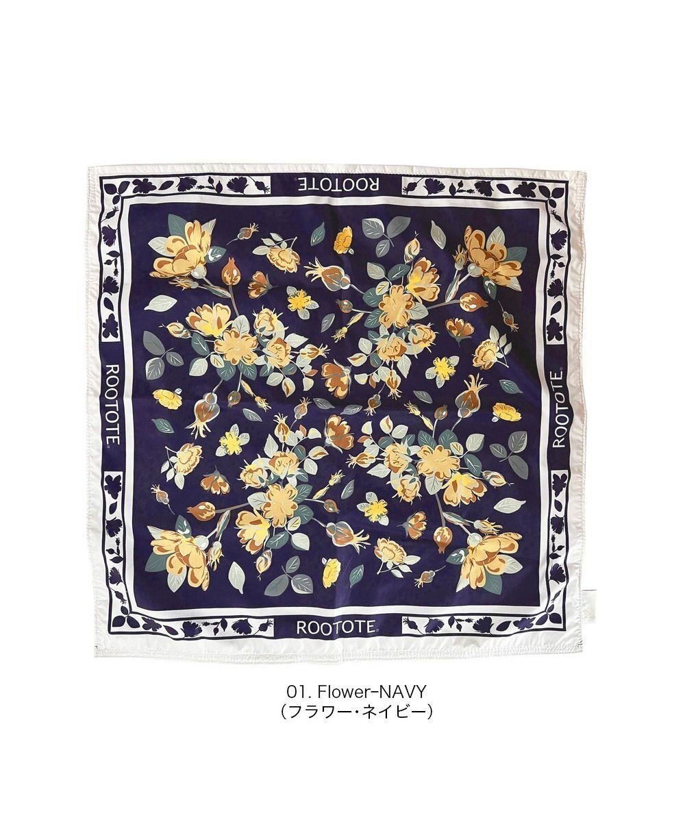 【ルートート/ROOTOTE】の3664【エコバッグになるチャームトート】LT.トール.スカーフ-A インテリア・キッズ・メンズ・レディースファッション・服の通販 founy(ファニー) 　ファッション　Fashion　レディースファッション　Fashion for Women　バッグ　Bags　アクセサリー　Fashion Accessories　カメラ　Camera Accessories　コンパクト　Compact, Small Size　シンプル　Simple, Minimal　スカーフ　Scarf, Neckwear　ビビッド　Vivid, Bright Tone　フラワー　Flower, Floral　プリント　Print, Printed Pattern　ボックス　Boxy, Box Shape　ポケット　Pocket, Pocket Detail　モチーフ　Motif, Design Theme　ランダム　Random, Irregular　おすすめ　Recommended / Our Picks　旅行　Travel　ギフト プレゼント　Gift / Present　新作・新入荷　New Arrivals / New In　ビジネス 仕事 通勤　Business / Work / Commuting　01:フラワー・ネイビー|ID: prp329100004709434 ipo3291000000034017420
