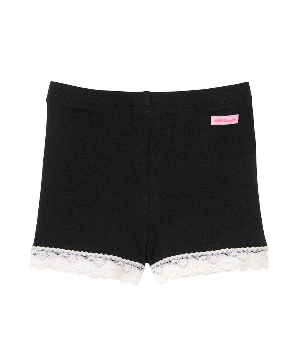 【ミキハウスホットビスケッツ/MIKI HOUSE HOT BISCUITS / KIDS】の【80-130cm】 裾レース オーバーパンツ インテリア・キッズ・メンズ・レディースファッション・服の通販 founy(ファニー) 　ファッション　Fashion　キッズファッション　Fashion for Kids　ボトムス　Bottoms　アンダー　Underwear Essentials　インナー　Innerwear　ガーリー　Girly, Feminine Style　ショーツ　Shorts, Short Pants　シンプル　Simple, Minimal　レース　Lace, Lace Fabric　防寒　Cold Protection, Winter-Ready　黒|ID: prp329100004709461 ipo3291000000034017482