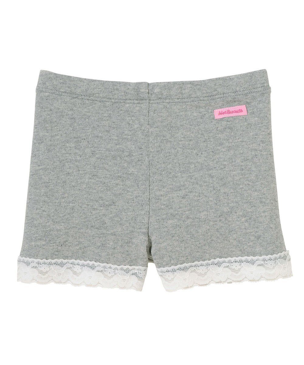 【ミキハウスホットビスケッツ/MIKI HOUSE HOT BISCUITS / KIDS】の【80-130cm】 裾レース オーバーパンツ インテリア・キッズ・メンズ・レディースファッション・服の通販 founy(ファニー) 　ファッション　Fashion　キッズファッション　Fashion for Kids　ボトムス　Bottoms　アンダー　Underwear Essentials　インナー　Innerwear　ガーリー　Girly, Feminine Style　ショーツ　Shorts, Short Pants　シンプル　Simple, Minimal　レース　Lace, Lace Fabric　防寒　Cold Protection, Winter-Ready　グレー|ID: prp329100004709461 ipo3291000000034017483