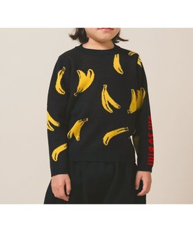 【アミアミ/AmiAmi / KIDS】の【洗濯機可/UNISEX】バナナプルオーバー85cm～130cm 人気、トレンドファッション・服の通販 founy(ファニー) ファッション Fashion キッズファッション Fashion for Kids トップス・カットソー Cut & Sew Tops 洗える Machine Washable セーター Sweater, Knitwear 人気 Popular, Best Seller ユニセックス Unisex, Genderless ワンポイント One Point, Statement Accent 冬 Winter / This Winter A/W・秋冬 Autumn/Winter S/S・春夏 SS, Spring/Summer, Warm Season 夏 Summer |ID:prp329100004709470