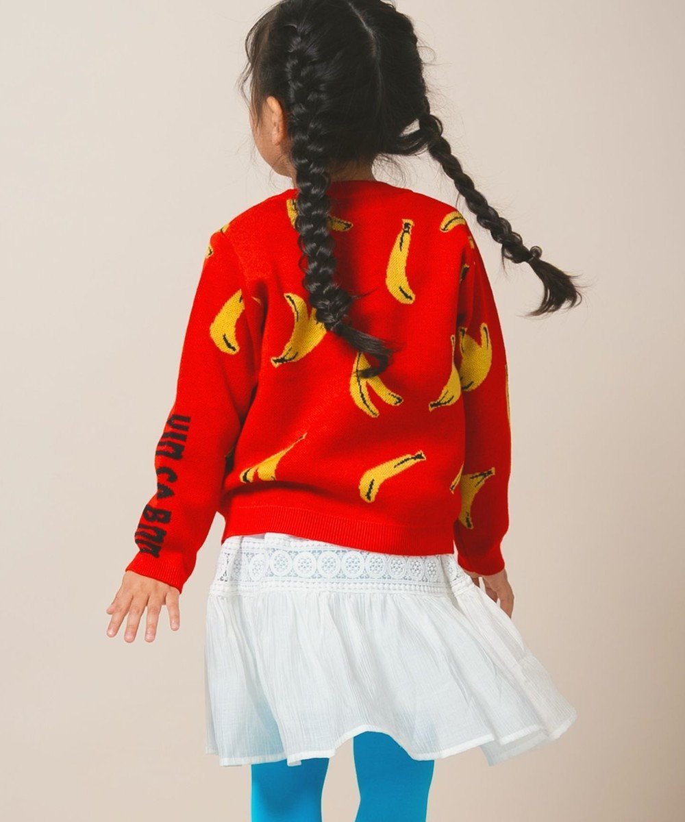 【アミアミ/AmiAmi / KIDS】の【洗濯機可/UNISEX】バナナプルオーバー85cm～130cm インテリア・キッズ・メンズ・レディースファッション・服の通販 founy(ファニー) 　ファッション　Fashion　キッズファッション　Fashion for Kids　トップス・カットソー　Cut & Sew Tops　洗える　Machine Washable　セーター　Sweater, Knitwear　人気　Popular, Best Seller　ユニセックス　Unisex, Genderless　ワンポイント　One Point, Statement Accent　冬　Winter / This Winter　A/W・秋冬　Autumn/Winter　S/S・春夏　SS, Spring/Summer, Warm Season　夏　Summer　レッド|ID: prp329100004709470 ipo3291000000034017507