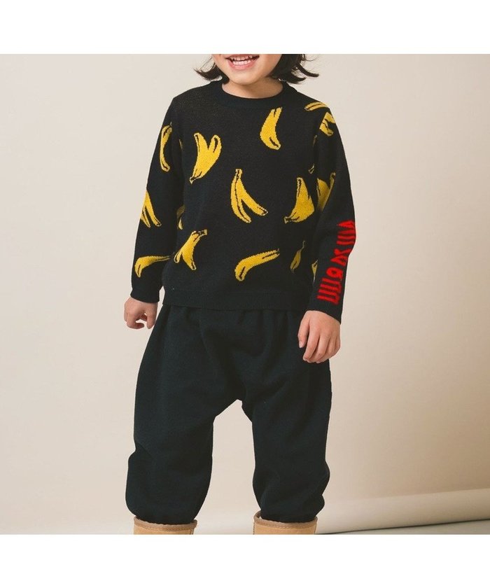 【アミアミ/AmiAmi / KIDS】の【洗濯機可/UNISEX】バナナプルオーバー145cm インテリア・キッズ・メンズ・レディースファッション・服の通販 founy(ファニー) https://founy.com/ ファッション Fashion キッズファッション Fashion for Kids トップス・カットソー Cut & Sew Tops 洗える Machine Washable セーター Sweater, Knitwear 人気 Popular, Best Seller ユニセックス Unisex, Genderless ワンポイント One Point, Statement Accent 冬 Winter / This Winter A/W・秋冬 Autumn/Winter S/S・春夏 SS, Spring/Summer, Warm Season 夏 Summer |ID: prp329100004709471 ipo3291000000034017508