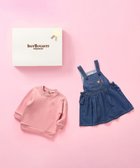 【ミキハウスホットビスケッツ/MIKI HOUSE HOT BISCUITS / KIDS】のワンポイントデニムジャンパースカート&ワンポイントトレーナーギフトセット【BOX付き】 サーモンピンク|ID: prp329100004709475 ipo3291000000034017520