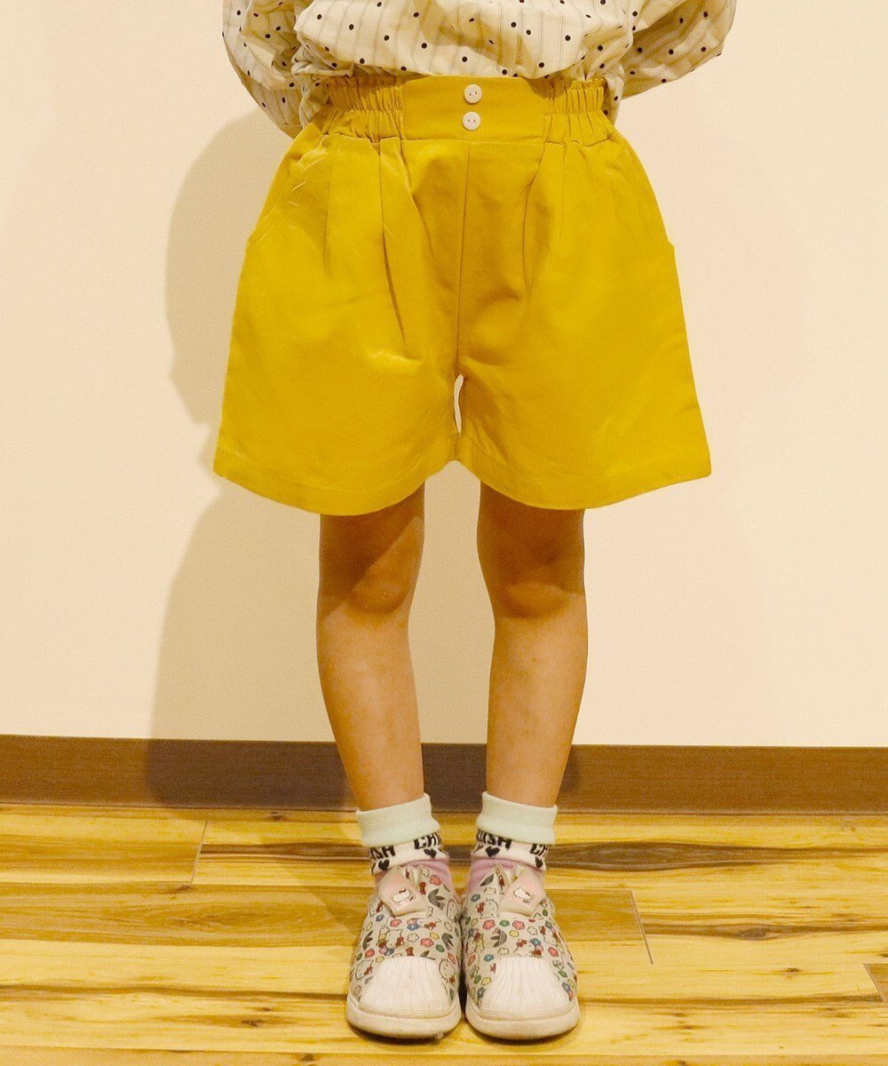 【アミアミ/AmiAmi / KIDS】のタックショートパンツ インテリア・キッズ・メンズ・レディースファッション・服の通販 founy(ファニー) 　ファッション　Fashion　キッズファッション　Fashion for Kids　ボトムス　Bottoms　春　Spring　キュロット　Culottes, Wide Shorts　ハンカチ　Handkerchief, Hanky　フロント　Front, Front Design　ポケット　Pocket, Pocket Detail　冬　Winter / This Winter　A/W・秋冬　Autumn/Winter　S/S・春夏　SS, Spring/Summer, Warm Season　夏　Summer　イエロー|ID: prp329100004709510 ipo3291000000034495489