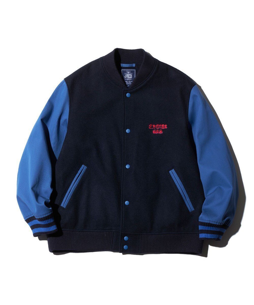 【ジェイ プレス/J.PRESS / MEN】の【J.PRESS ORIGINALS】GRAFFITI VARSITY MELTON JACKET / JAPAN MADE インテリア・キッズ・メンズ・レディースファッション・服の通販 founy(ファニー) 　ファッション　Fashion　メンズファッション　Fashion for Men　アウター　Men's Coats Outerwear　ブルゾンジャケット / カジュアルアウター　Bomber Jackets & Blousons　ジャケット　Jacket, Outerwear　ブルゾン　Blouson, Bomber Jacket　メルトン　Melton, Heavy Wool　A/W・秋冬　Autumn/Winter　ネイビー系|ID: prp329100004709512 ipo3291000000034177141